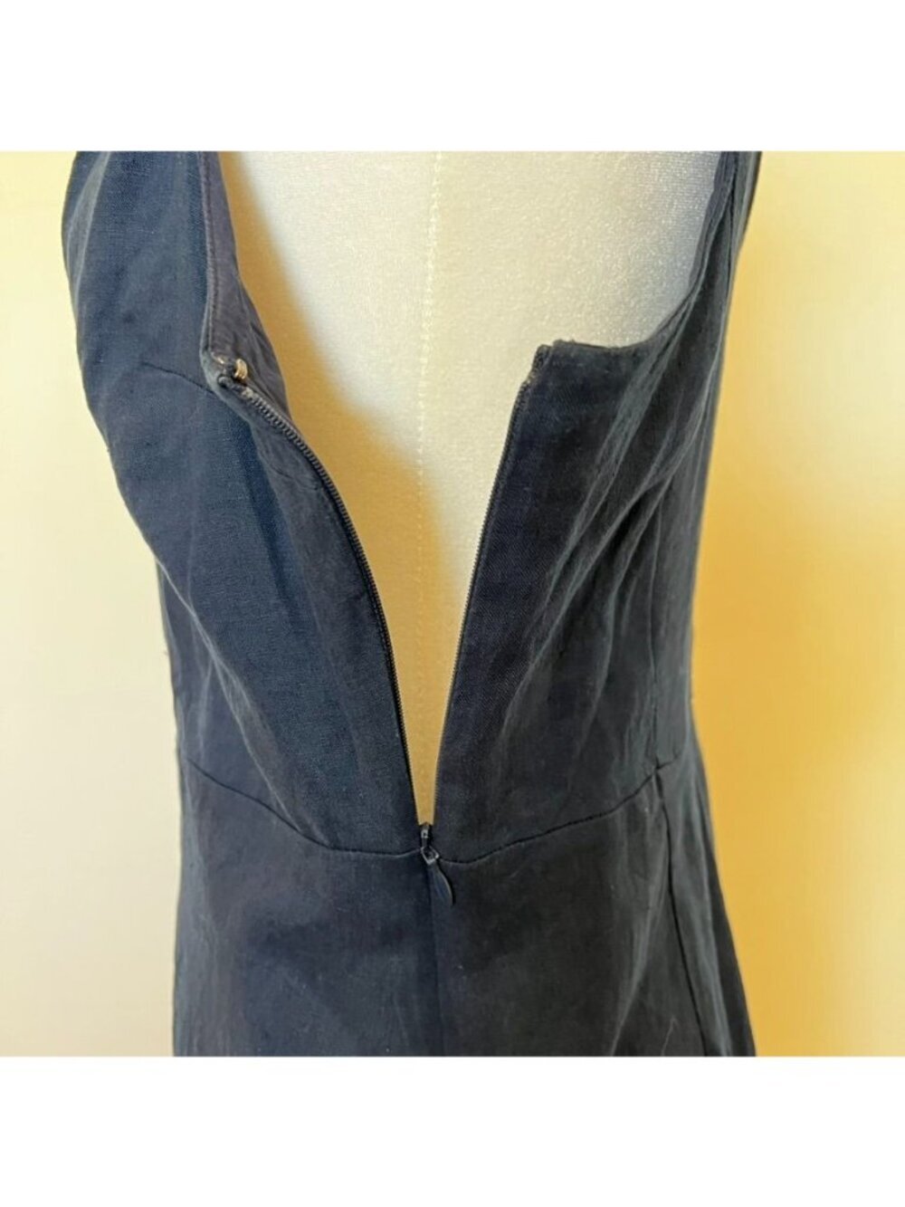 Gap Womens Sz S Linen Sleeveless Navy Midi Dress Classic Minimalist Timeless - Picture 8 of 16